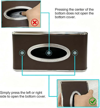 Faux Leather Car Tissue Box for Car Interior, Armrest & Back Seat Napkin - Image 4