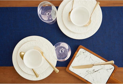 Solino Home 100% Pure Linen Dining Table Runner Blue, Athena 14 x 48 in | Table - Image 4