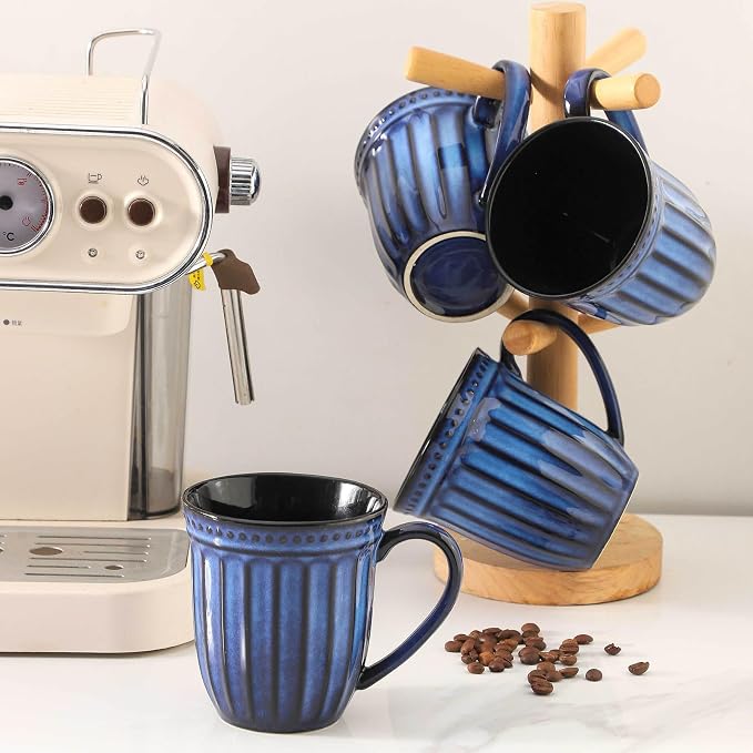 Coffee Mugs Set of 4, 16oz Navy Blue Ceramic Coffee Mug - Image 7