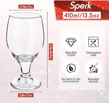 Patelai Set of 24 Water Goblet, 13.5 oz Clear Drinking Glasses Bulk Dishwasher - Image 2