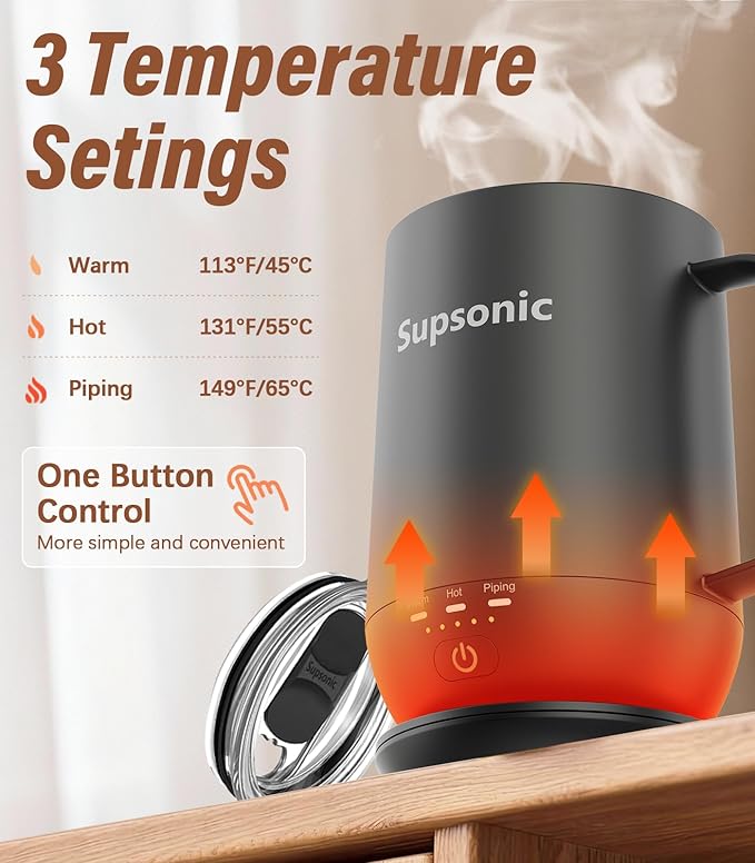 Supsonic - 16oz Self Heating Coffee Mug, Smart Heated Coffee Mug Faster - Image 2