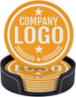 Custom Leather Coasters with Logo by Handmade