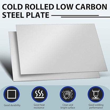 12 x 18 Inch 16 Gauge Mild Steel Sheet Metal Plate, Square Weldable Carbon Cold Rolled Panels for Industrial DIY Welding, Craft Use Accessories, Easy Formability Smooth Surface