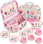 Tea Party Set for Little Girls, Pretend Tin Teapot Set by FairyToona