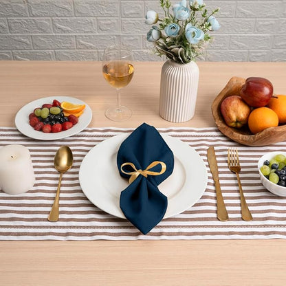 Blue Needles Solid Cloth Napkins Set of 12 Crystal Teal 100% Cotton Dinner Napkins 18x18 inches - Soft, Reusable, Absorbent & Washable Linen, Ideal for Wedding Events, Parties & Everyday Use