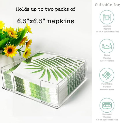 Square Acrylic Napkin Holder for Table Clear Servilletero for Paper Napkin | - Image 4
