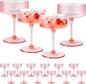 ZOMUIA Ribbed Coupe Glasses 16 Pcs, 10 oz Plastic Champagne Coupe Detachable by ZOMUIA