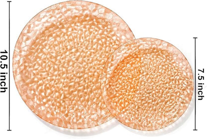 Rubtlamp 100Pcs Orange Plastic Plates, Party Platos Fancy Disposable Platos - Image 2