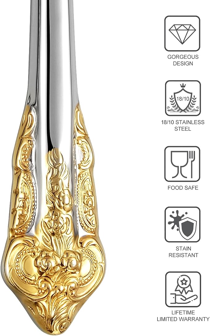 Gorgeous 4-Piece 6.9-Inch 18/10 Stainless Steel Butter Spreader Set | Gold - Image 2