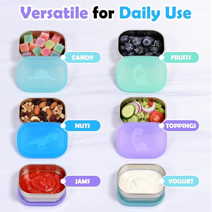 4×8oz Small Stainless Steel Snack Containers - Image 5