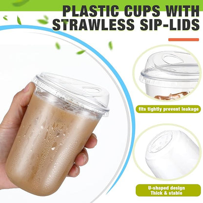Ziliny 50 Sets Clear Plastic Coffee Cups - Image 4