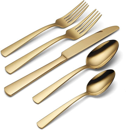 Oneida B1024020AL20 Aptitude Gold 20 Piece Everyday Flatware Set, Service - Image 3