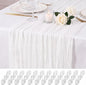 12 Pack White Cheesecloth Table Runner 17x108 Inch Boho Rustic Semi Sheer Gauze by Unknown