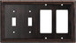 Henne Bery Sunken Pearls Decorative Wall Plate Switch Plate Outlet Cover (Double Toggle/Double Decorator, Aged Bronze)