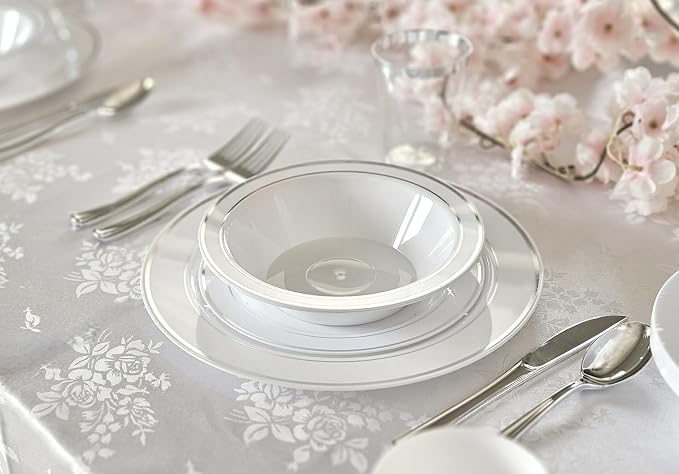 " OCCASIONS " 40 Plates Pack, Heavyweight Disposable Wedding Party Plastic - Image 7