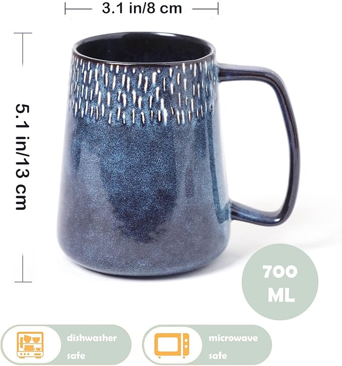 Large Ceramics Coffee Mugs, 24 OZ, Large Handle Design, Extra Large Tea and - Image 2