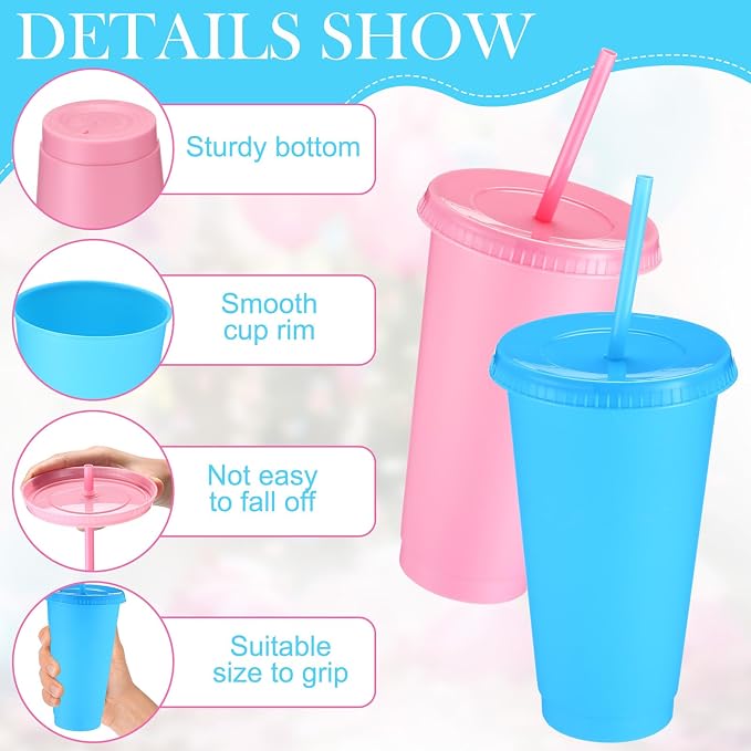 Honeydak 30 Pack Tumbler with Straw and Lid Bulk Cups - Image 2