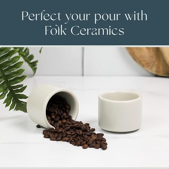Folk Ceramics Leonard Ceramic Espresso Cups | Modern Stackable Demitasse Mugs - Image 8