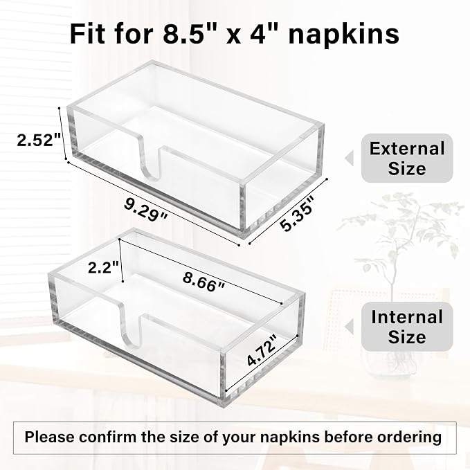 LotFancy Napkin Holder, Acrylic Napkin Holder - Image 2