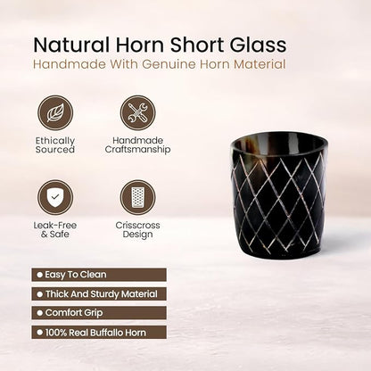 Handicrafts Home Viking Horn Shot Glasses Set of 4, Handmade Natural Ox Horn - Image 2