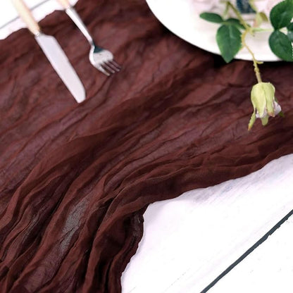 Efavormart 10ft Burgundy Cheesecloth Table Runner - Image 6