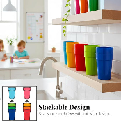 US Acrylic Spectrum Unbreakable Plastic 10 ounce Stackable Juice Tumblers in 8 - Image 3