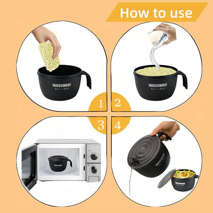 Layron Large Ramen Bowl, Ramen Noodle Bowls Microwavable 45 oz, Ramen Cooker - Image 6