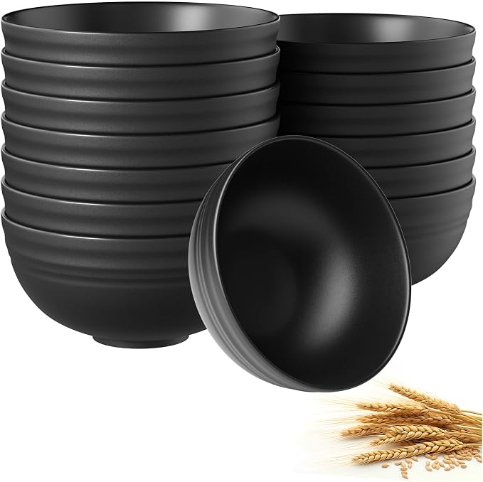 Quatish 14 PCS Unbreakable Cereal Bowls, Dishwasher & Microwave Safe Wheat by Quatish