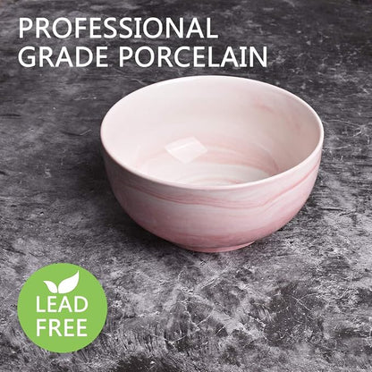 Marbling Ceramic Soup Bowl Set of 4, 33 Oz, Dishwasher and Microwave Safe - Image 3