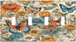 Light Switch Cover Vintage Colorful Floral Butterfly Flowers 4 Gang Switch Plate Quad Toggle Wall Plates Decorative Switchplate Electrical Outlet Cover for Bathroom Bedroom Decor
