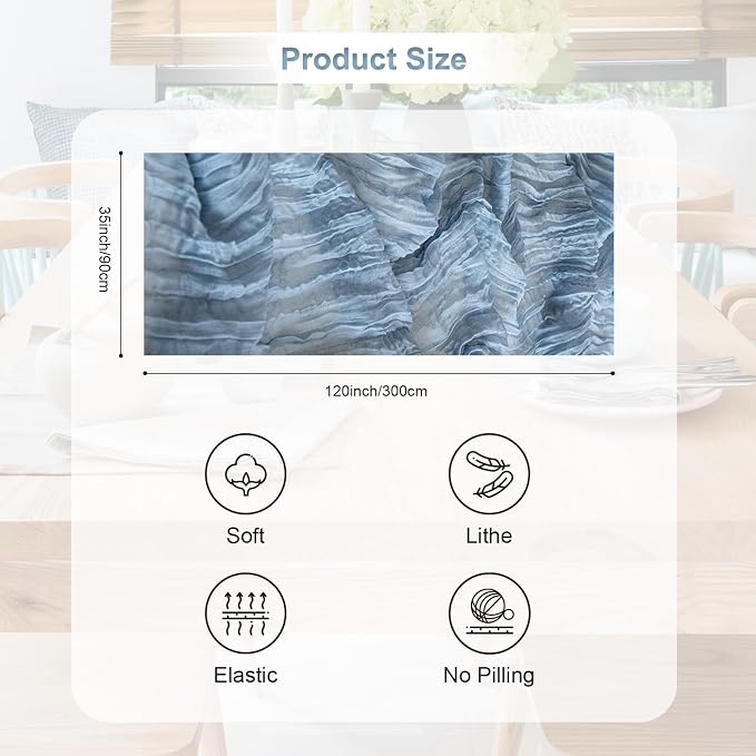 10 Pack Dusty Blue Cheesecloth Table Runner 35x120 Inch 10Ft Rustic Gauze - Image 4