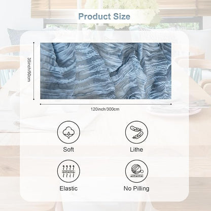 1 Pack Dusty Blue Cheesecloth Table Runner 35x120 Inch 10Ft Rustic Gauze Cheese - Image 4