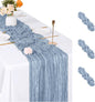 3 Pack Dusty Blue Cheesecloth Table Runner, 17 x 108 inch, Semi Sheer Boho by ACSUIT