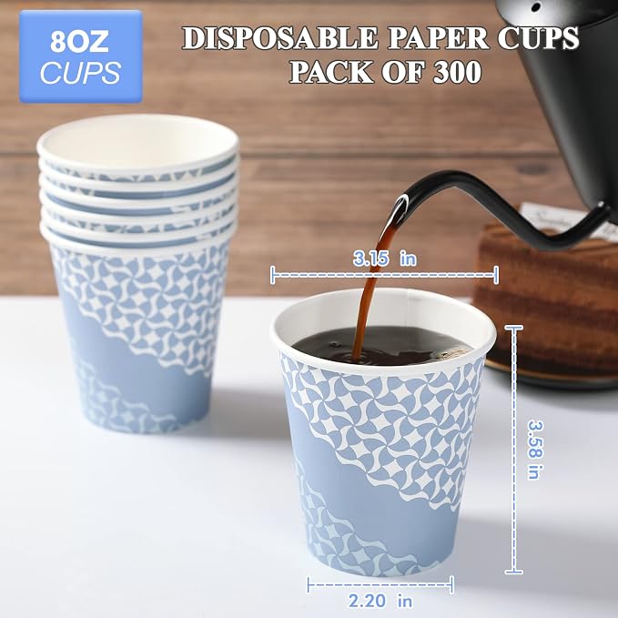 MUCHII 8 oz Paper Cups, Hot Coffee, Office Home Use, Disposable Cup - Image 3