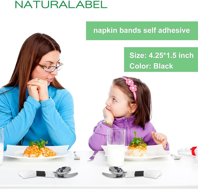 Self-Adhesive Napkin Bands, Bulk Pack of 20, elegant table setting, - Image 7