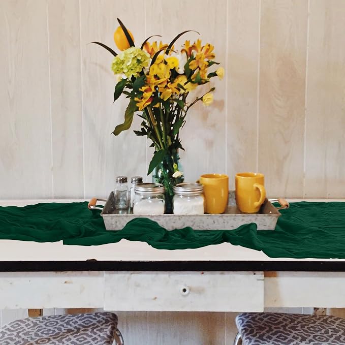 12 Pack Cheesecloth Table Runner 10Ft Christmas Gauze Boho Table Runners - Image 5