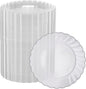 Premium Hard Plastic Plate Set 100 x 6” Clear Round Plates by OasisCreations