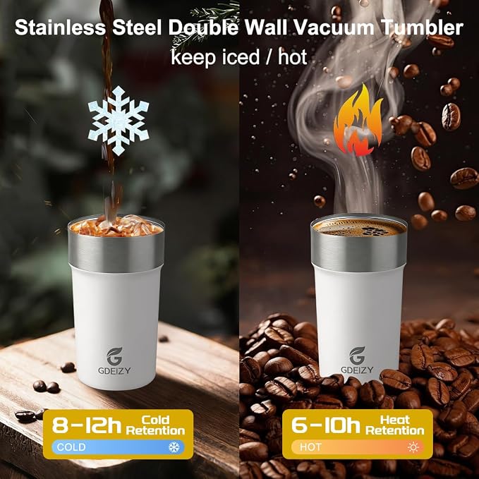 17oz Insulated Travel Coffee Mug, Stainless Steel Cup - Image 2