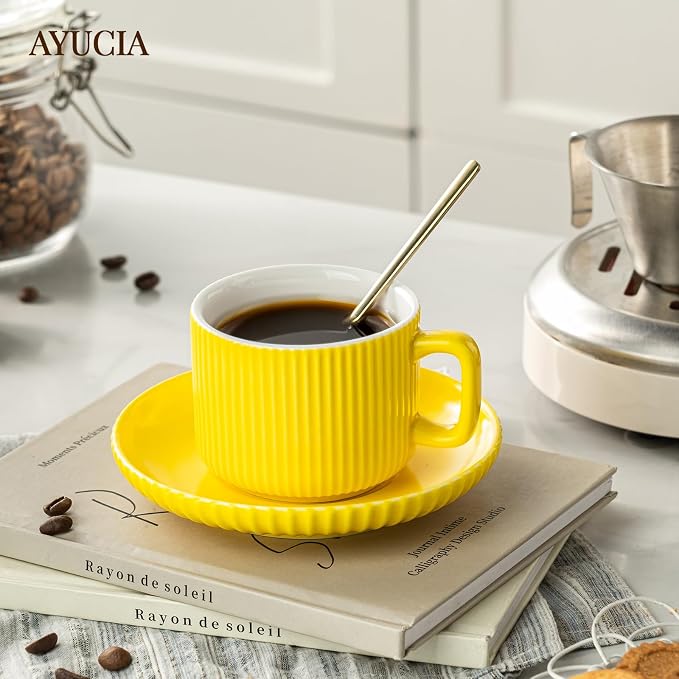 5 Ounce Espresso Cups Set of 4, Small Coffee Cups - Image 7