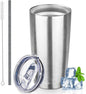 20 oz Tumbler with Lids and Straws, Stainless Steel Insulated Coffee Tumbler by GUDEMAO