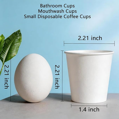 MOUMOULIFE Disposable Paper Coffee Cups 3 oz 500 Count, Bathroom Cups, Small - Image 3