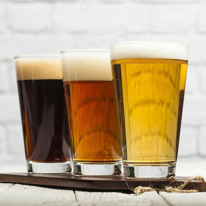 Pint Glasses with Fish and Forest Screen Print - 16 oz. Beer Glasses for Craft Beer - Fishing Gifts and Glasses for Fisherman - Trout and Forest