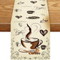 Coffee Theme Table Runner, Farmhouse Brown Coffee Time Cafe Cup Tea Bean Drinks by Unknown