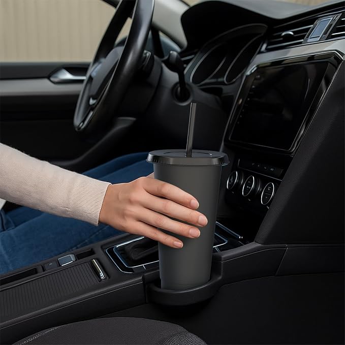 24 oz Plastic Cups With Lids and Straws, Sturdy & Food-Safe Iced Coffee Cups - Image 6