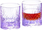 KAMMAK Crystal Whiskey Glasses Set, 8.12 oz (240 ml) Purple Old Fashioned Tumbler, Hand Blown Thick Base Colored Glass with Delicate Rim & Seamless Design for Scotch, Bourbon, Cocktails