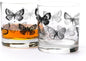 Black Lantern Whiskey Glasses Set of 2 – Glasses for Cocktails Bourbon Scotch Whiskey with Gift Box - Old Fashioned Glasses - 11oz Heavy Base Tumblers for Everyday Use (Vintage Butterfy Chart)