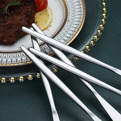 HOMQUEN Dinner Knives 6 Piece, Stainless Steel Matt Silver Dinner Knife - Image 7