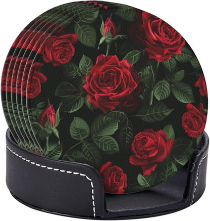 Vintage Romantic Red Roses Coasters - Image 2