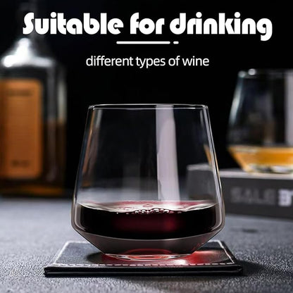 Stemless Wine Glasses Set of 4, 13.5oz, Crystal Clear Red White Wine Glasses for Daily Use, Lead-free, Dishwasher Safe, Glasses Drinking Set, Ideal for Home Bar, Parties & Gifts