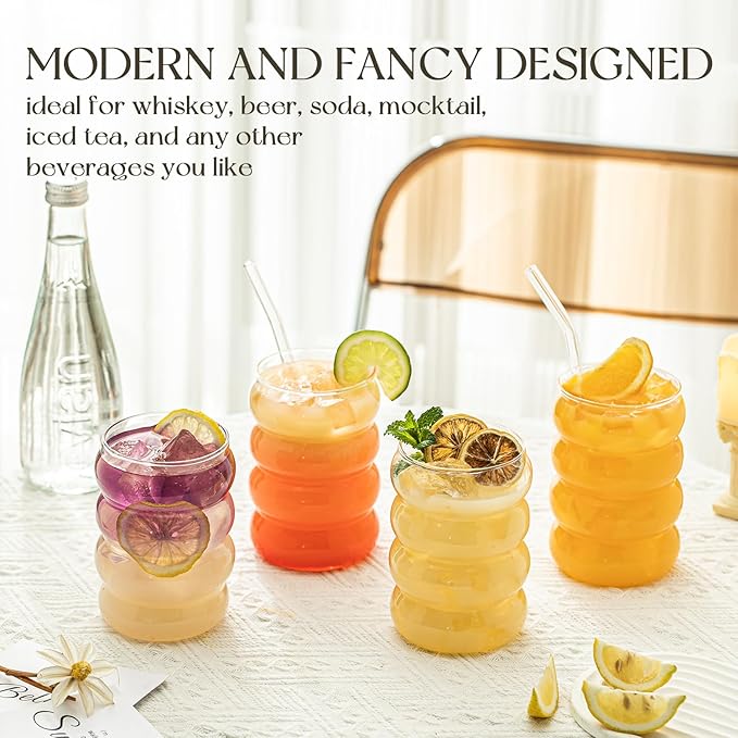 KEMORELA 2PCS Wave Bubble Beverage Glasses - Image 2